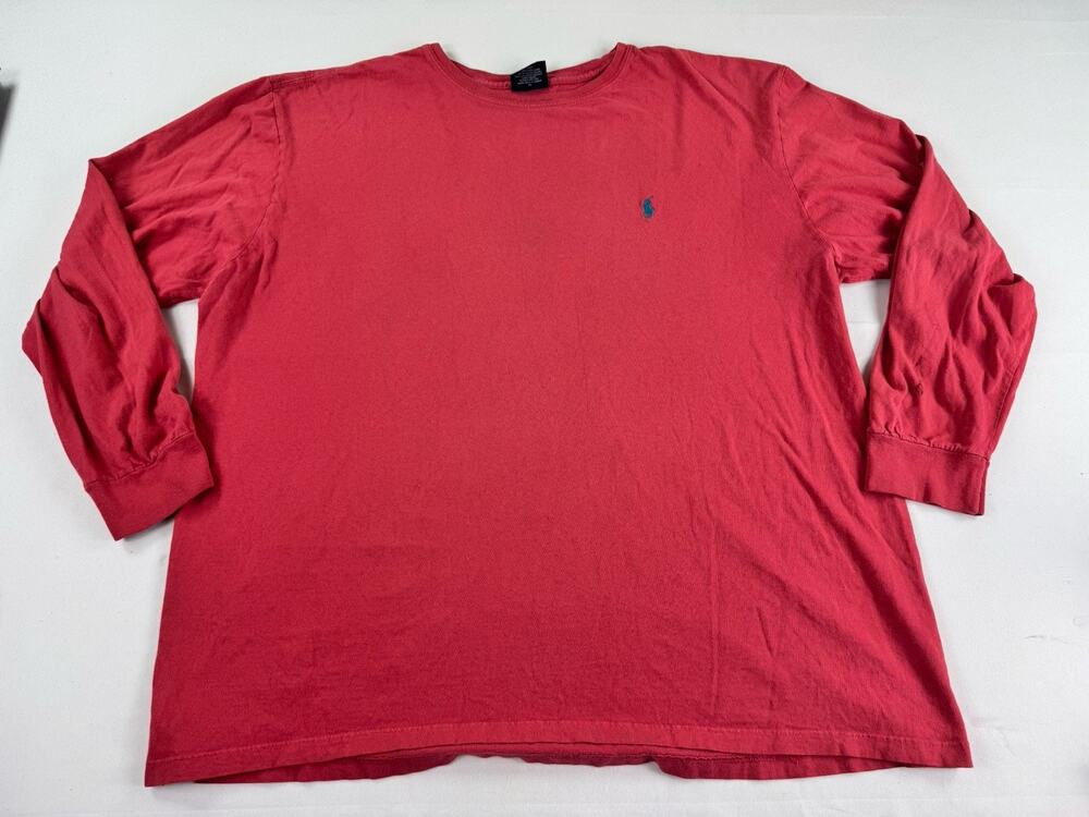 Polo Ralph Lauren Men’s XL Red Long Sleeve Crewneck Shirt Pony Logo